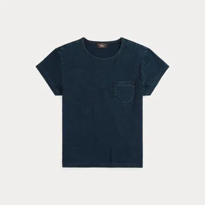 Ralph Lauren Cotton-linen Pocket Tee In Dark Indigo In Blue