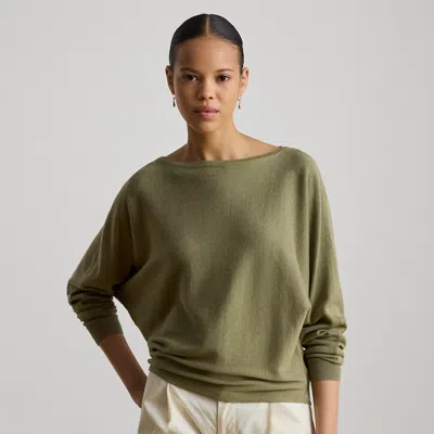 Ralph Lauren Cotton-modal Boatneck Sweater In Light Agave In Green