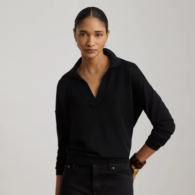 Ralph Lauren Cotton-modal Polo Sweater In Black