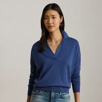 Ralph Lauren Cotton-modal Polo Sweater In Inky Blue