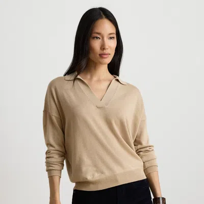 Ralph Lauren Cotton-modal Polo Sweater In Light Lauren Camel