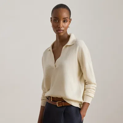 Ralph Lauren Cotton-modal Polo Sweater In Mascarpone Cream