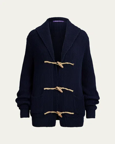 Ralph Lauren Cotton-silk Shawl-collar Cardigan In Icon Navy In Blue