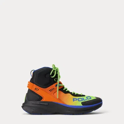 Ralph Lauren Court Blade Mid High-top Sneaker In Black