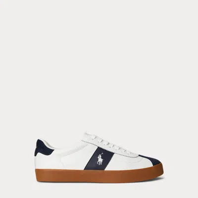 Ralph Lauren Court Vulc Leather-suede Sneaker In Multi