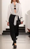 Ralph Lauren Courtney Stripe-paneled Cotton Shirt In White