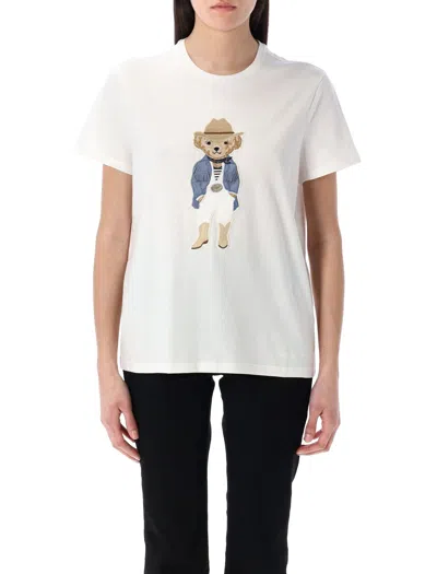 Ralph Lauren Bear Graphic Print Tshirt In White