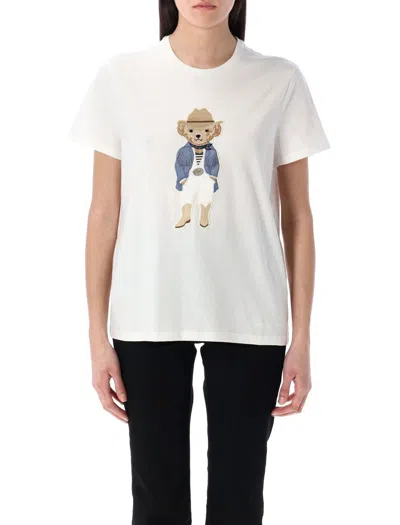 Ralph Lauren Bear Graphic Print Tshirt In White