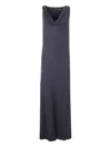 Ralph Lauren Cowl-neck Ring-detail Maxi Dress In Blue