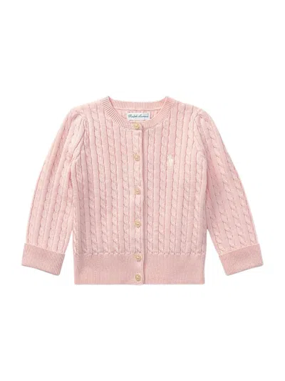 Ralph Lauren Cozy Mini Sweater For Girls In Pink