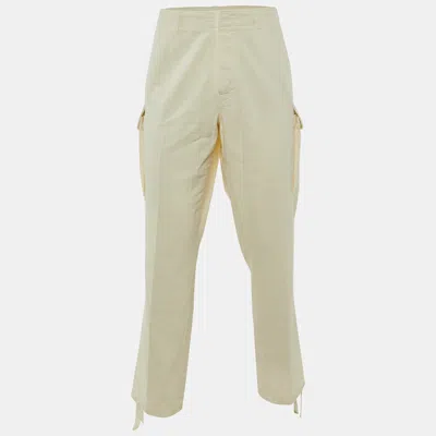 Pre-owned Ralph Lauren Cream Cotton Cargo Pants Xxl In White