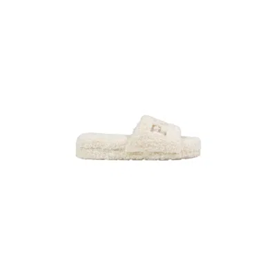 Ralph Lauren Cream Textile Slippers In Neutral