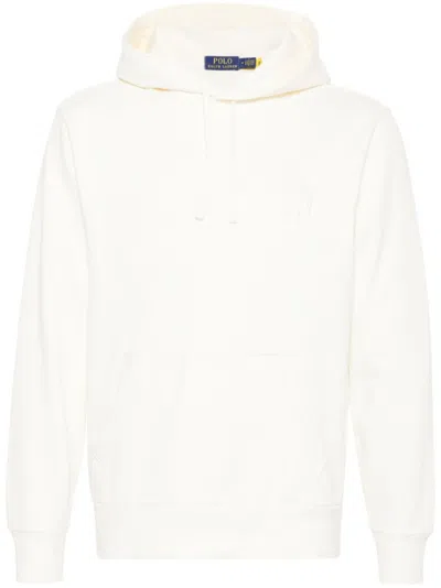 Ralph Lauren Cream White Embroidered Logo Hoodie