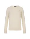 Polo Ralph Lauren White Crewneck Sweater With Embroidered Logo In White