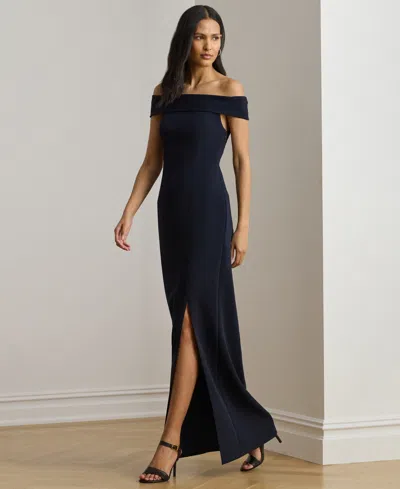 RALPH LAUREN CREPE OFF-THE-SHOULDER GOWN