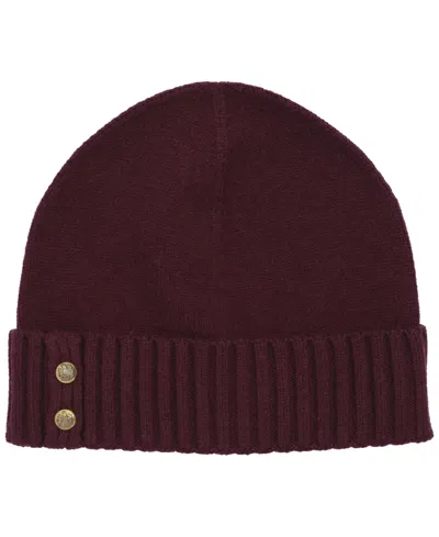 Ralph Lauren Crest Knit Beanie In Burgundy