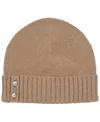 Ralph Lauren Crest Knit Beanie Hat In Brown