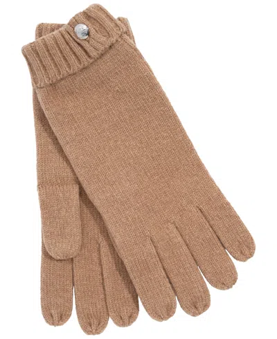 Ralph Lauren Crest Knit Gloves In Brown
