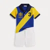 Ralph Lauren Crest Mesh Polo Shirt & Short Set In Multi