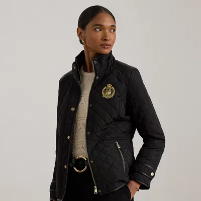 Ralph Lauren Crest-patch Quilted Funnelneck Jacket In Multi