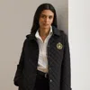 Ralph Lauren Crest-patch Quilted Hooded Jacket In Black