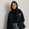 Ralph Lauren Crest-patch Quilted Hooded Jacket In Blue