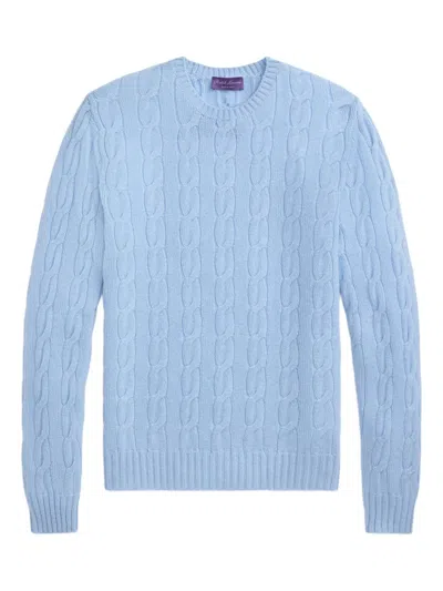 Ralph Lauren Crew-neck Cable-knit Jumper In Blue