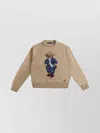 Ralph Lauren Crew Neck Cotton Sweatshirt With Graphic Print In Neutrals