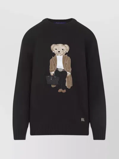 RALPH LAUREN CREW NECK EMBROIDERED KNITWEAR