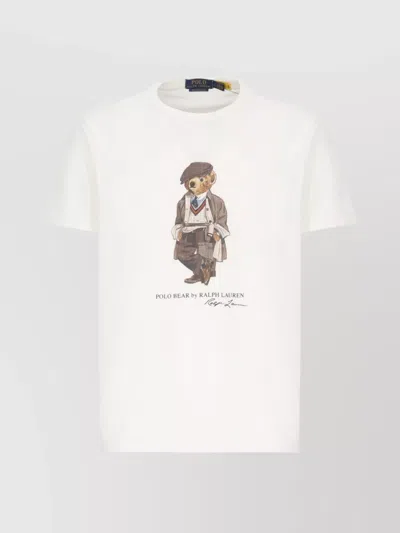 Ralph Lauren Crew Neck Graphic Print T-shirt In White