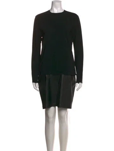 Pre-owned Ralph Lauren Crew Neck Knee-length Dress In Black