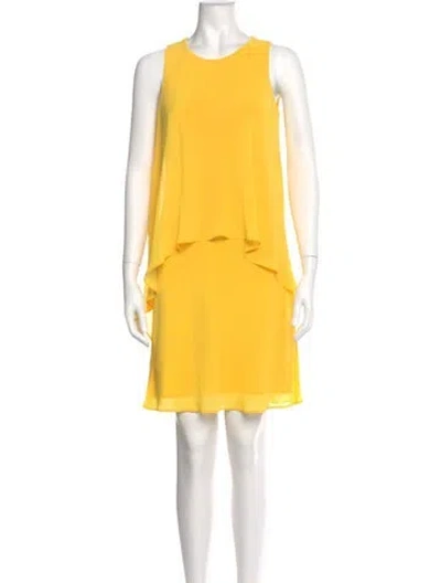 Pre-owned Ralph Lauren Crew Neck Knee-length Dress In Yellow