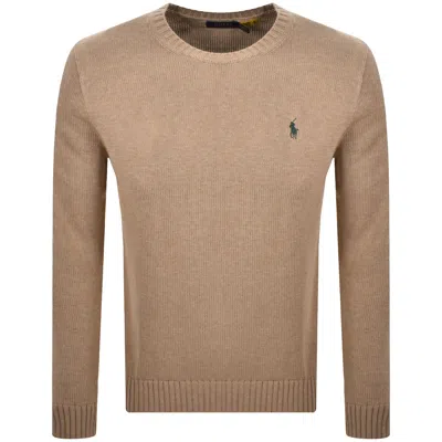Ralph Lauren Crew Neck Knit Jumper Bronze In Neutral
