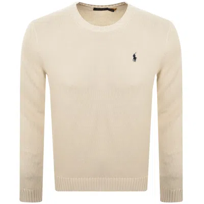 Ralph Lauren Crew Neck Knit Jumper Cream In White