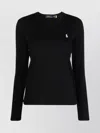 Ralph Lauren Crew Neck Logo-embroidered Cotton T-shirt In Black