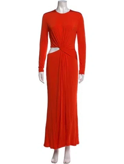 Pre-owned Ralph Lauren Crew Neck Long Dress In Orange