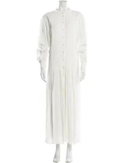 Pre-owned Ralph Lauren Crew Neck Long Dress In White