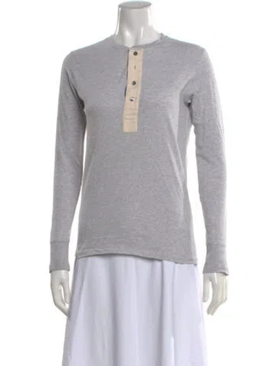 Pre-owned Ralph Lauren Crew Neck Long Sleeve Polo In Gray