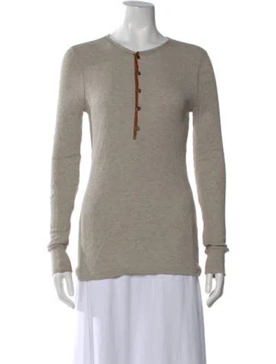 Pre-owned Ralph Lauren Crew Neck Long Sleeve Polo In Gray