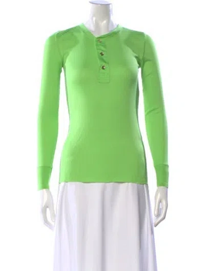 Pre-owned Ralph Lauren Crew Neck Long Sleeve Polo In Green