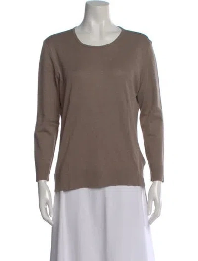 Pre-owned Ralph Lauren Crew Neck Long Sleeve Top In Brown