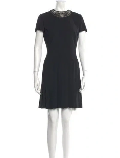 Pre-owned Ralph Lauren Crew Neck Mini Dress In Black