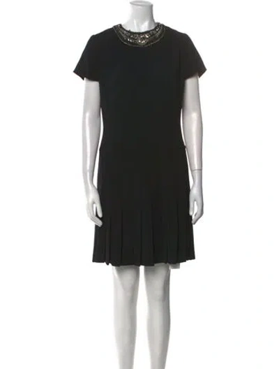 Pre-owned Ralph Lauren Crew Neck Mini Dress In Black