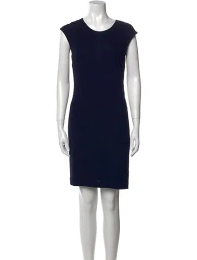 Pre-owned Ralph Lauren Crew Neck Mini Dress In Blue