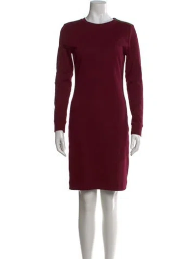 Pre-owned Ralph Lauren Crew Neck Mini Dress In Burgundy