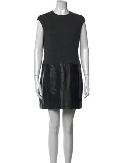 Pre-owned Ralph Lauren Crew Neck Mini Dress In Gray