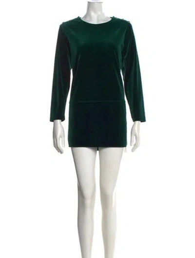 Pre-owned Ralph Lauren Crew Neck Mini Dress In Green