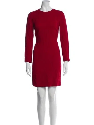 Pre-owned Ralph Lauren Crew Neck Mini Dress In Red
