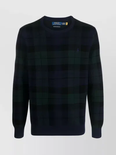 Ralph Lauren Crew Neck Plaid Check Sweater In Multi