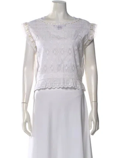 Pre-owned Ralph Lauren Crew Neck Short Sleeve Blouse In Neutral